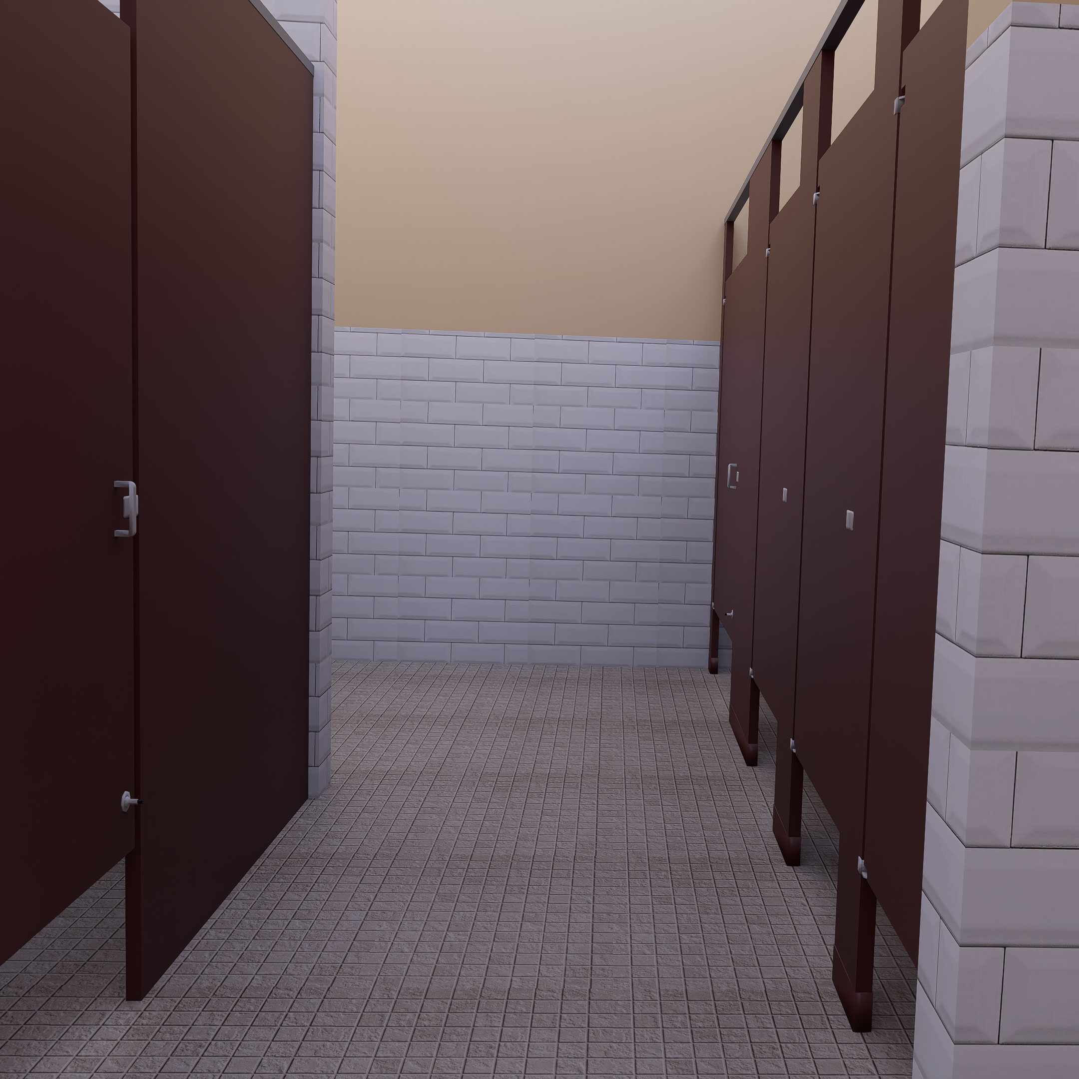 Locker room rendering stalls view