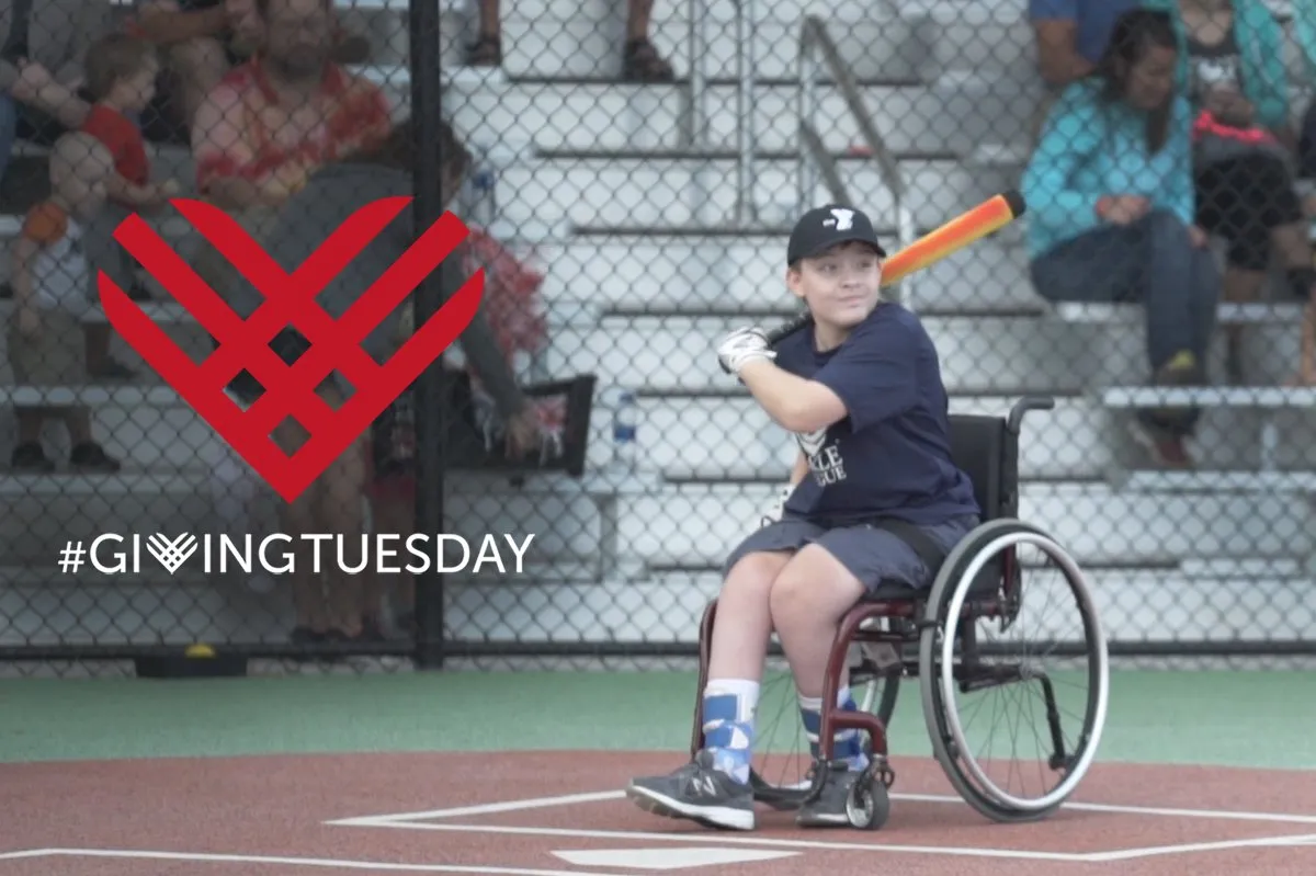 Giving Tuesday batter in wheel chair